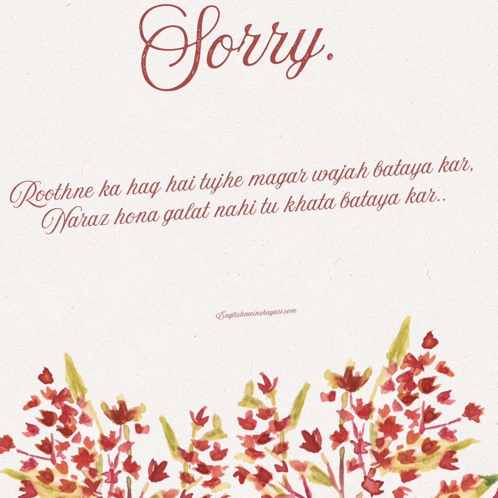 sorry shayari in english​